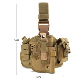 TopHomer Tactical Drop Leg Bag, Multi-Purpose Military Waist Belt Hip Bag Waterproof Outdoor Leg Pouch for Cycling Hiking Running Fishing (Khaki Camouflage)