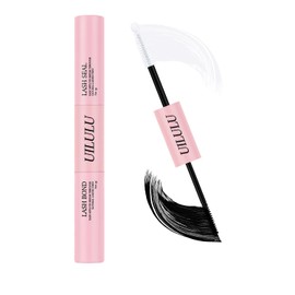 Uilulu Lash Bond and Seal - 2-in-1 Lash Glue (5ml) & Sealer (5ml) for DlY Lash Extensions at Home, Waterproof Eyelash Adhesive for Cluster& Individual Lashes, Black Bond Eyelash Glue Strong Hold