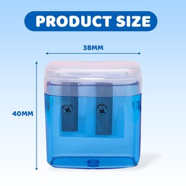 Pack of 8 4 Colours Pencil Sharpener with Container, Sharpener with Tin, Small Sharpener with Container, Children's Sharpener, Double Hole Pencil Sharpener and Manual Pencil Sharpener, Sharpener for