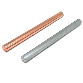 Pure Copper Zinc Rods Solid Metal Length 120mm Diameter 10mm Bare Copper Zinc Rods for Metal Craft Hobbies DIY Project