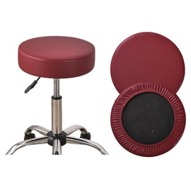 HAOYONG Round Bar Stool Covers Set of 4 Waterproof PU Barstool Seat Covers Stretch Barstool Slipcovers Bar Chair Covers with Non Slip Bottom for 12-15 Inch (Red, Set of 2)