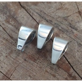 Sterling Silver Open Loop Pendant Bail 6mm x 10mm .925 Highly Polished