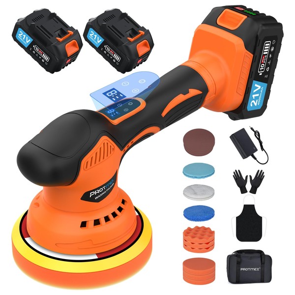 Cordless Car Buffer Polisher, Car Polishing Kit with 21V 2