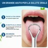 Brencco Pulisci Lingua 2 pezzi di Nettalingua in acciaio inox,