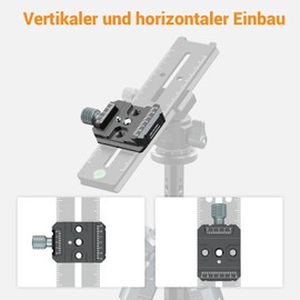 Leaplumin Aluminium Arca Swiss Type Clamp with 3/8 Inch & 1/4 Inch Screw, Quick Release Plate Arca QR Clamp for DJI Ronin S/SC