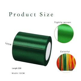 Satin Ribbon, Dark Green, 100 mm Wide, Gift Ribbon, Satin, 22 m, Satin Ribbons, Dark Green, Thick Ribbon, Decorative Ribbon, Silk Ribbon, Gift Wrapping, Fabric Ribbon, Gift Ribbons for Decorating,
