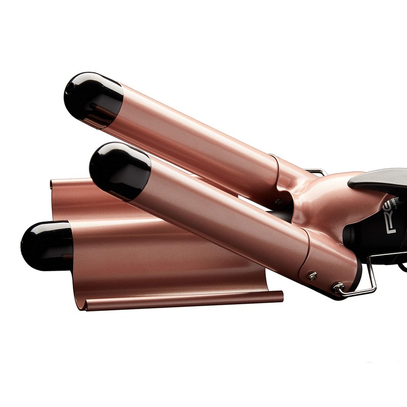 RED 1" Triple Barrel Curling Iron Up to 430°F, Worldwide