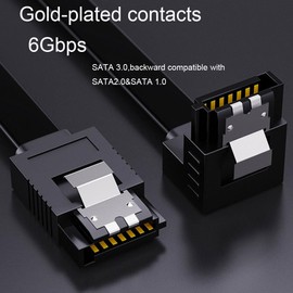 qintxgrtysen SATA Cable III,1 Pack SATA Cable III 6Gbps Straight HDD SDD Data Cable with Locking Latch 20 Inch Compatible for SATA HDD (1)