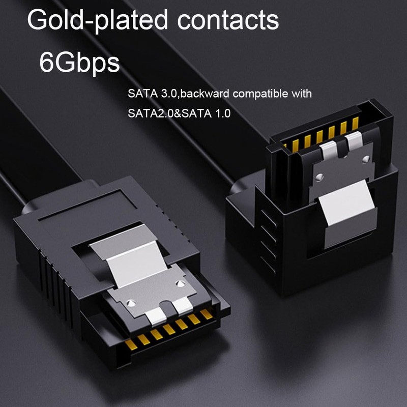 qintxgrtysen SATA Cable III,1 Pack SATA Cable III 6Gbps Straight