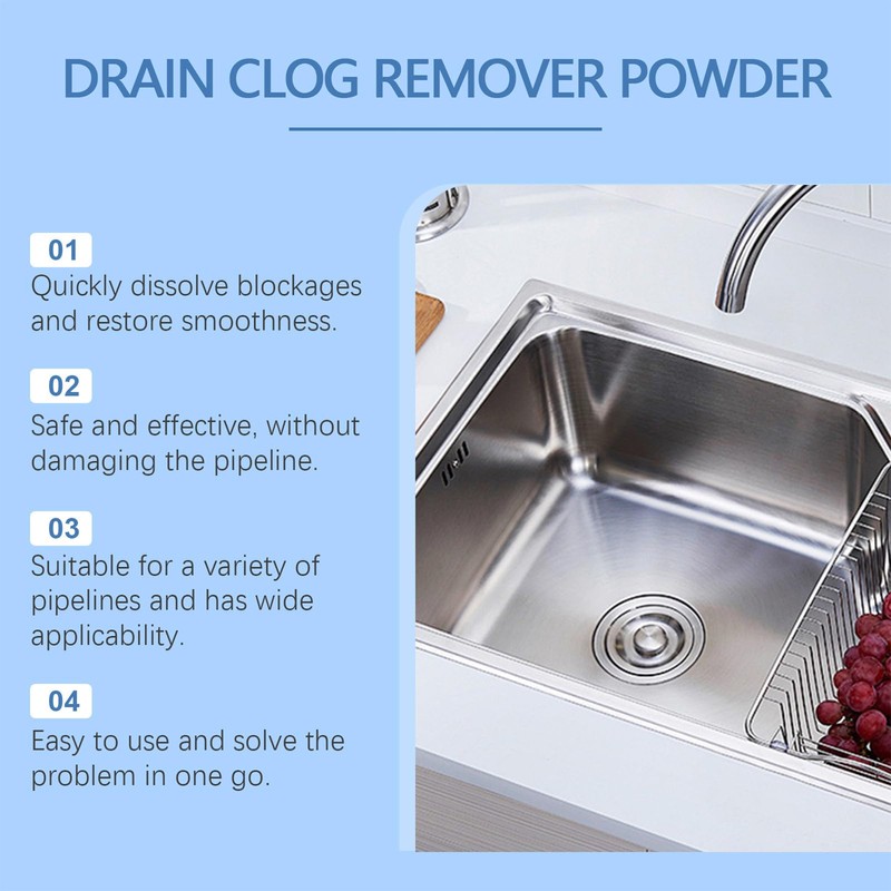 Pipeline Dredging Agent,Powerful Pipeline Unclogging Powder | Fast Acting Clog