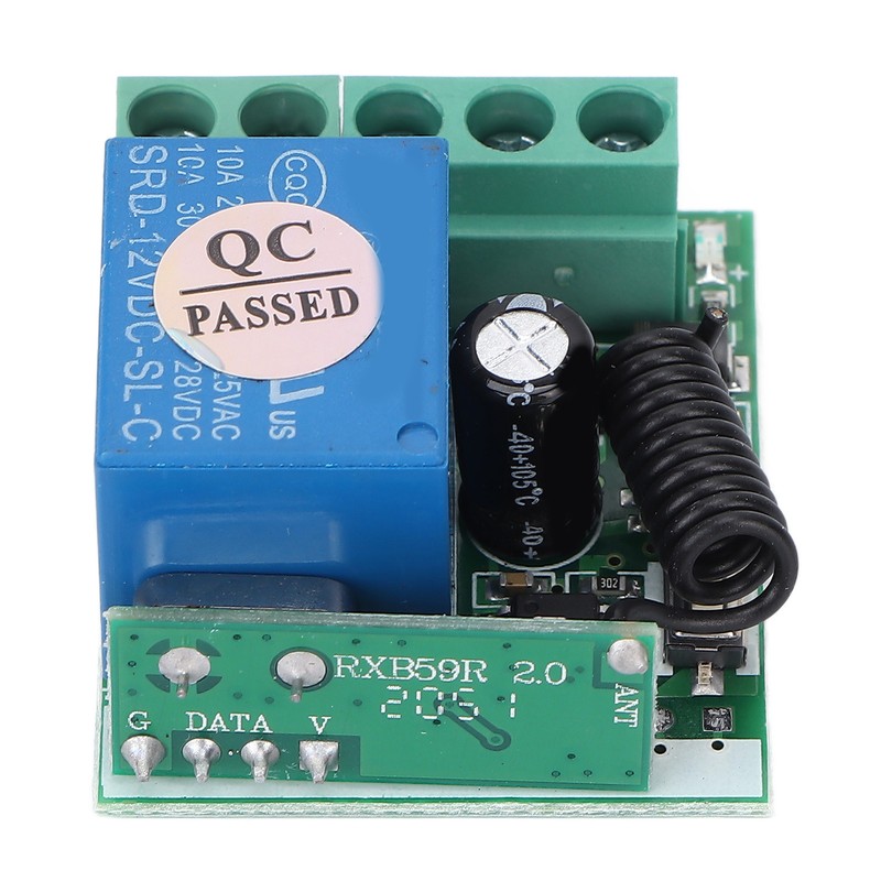 Single Channel Relay RF Wireless Switch 433MHz DC12V Adjustable Remote