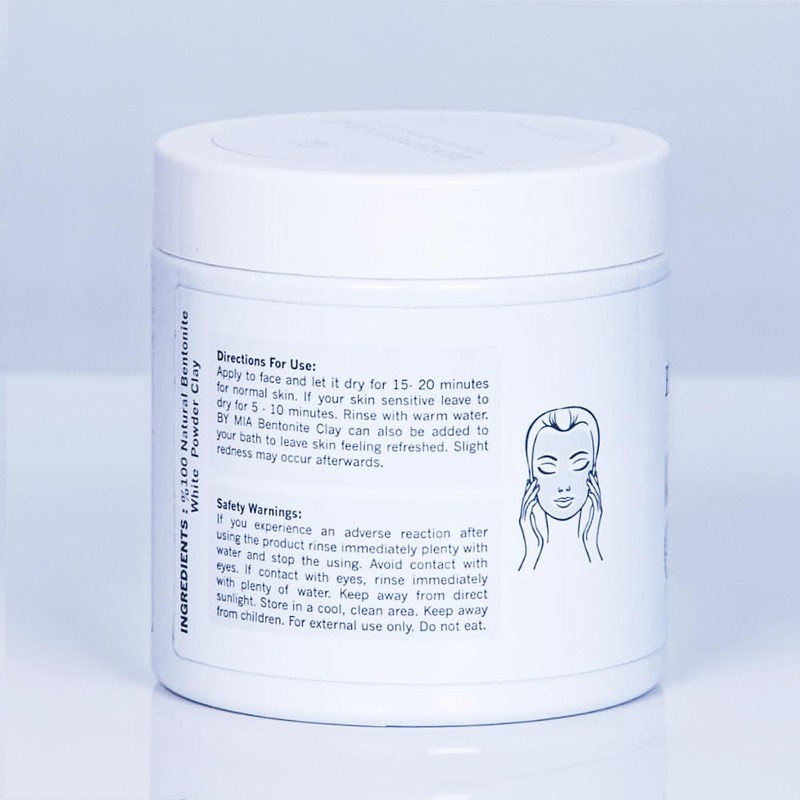 By Mia Face & Body Bentonite Clay | White Powder