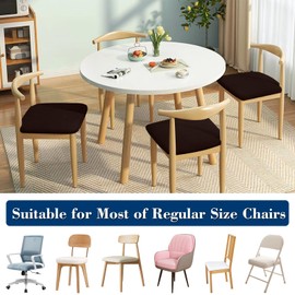 Fafua Dining Chair Seat Covers, Washable Dining Room Chair Seat Covers Set of 4, Removable Kitchen Seat Covers Chair Covers for Dining Chairs