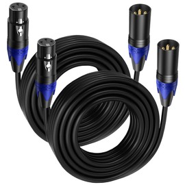 Seefeful XLR Cables 25 FT 2PACK, XLR Male to XLR Female Cable, Professional Balanced Microphone Lead XLR Male to Female Cables, Extension Mic Cable Cord (2PACK / 25FT)