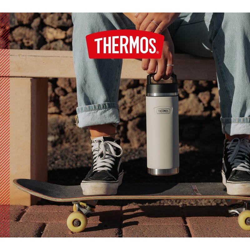 THERMOS Icon Beverage Bottle 0.71 L, Beige/Sandstone Matt, Thermos Flask,
