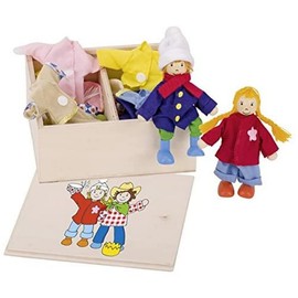 goki 51557 - Biegepuppen Birte & Ben, Klamottenkiste