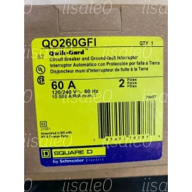 QO260GFI SQUARE D QO 2 POLE 60 AMP GFCI GROUND-FAULT CIRCUIT BREAKER QTY NEW