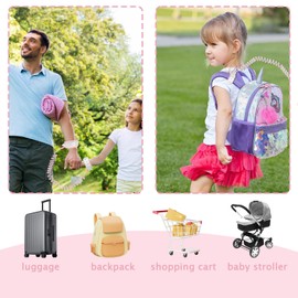 Locisne with Locking Clip Lost Cord Pink 1.5m Baby & Child Safety Anti-Lost Bracelet Walking Aid Travel Essentials + Luggage Anti-Theft Function