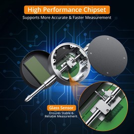 Neoteck Digital Dial Gauge, Digital Probe Indicator, LCD Display, High Accuracy, 0.01 mm, Measuring Range 0-25.4mm, Micrometer, 18 Months Warranty