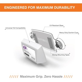EZ Pass Holder/Toll Pass Holder for Most US States/Toll Pass Windshield Mount/Easy to Install and Remove/with 4pcs Toll Pass Mounting Strips/UV-Protective (US Flag)