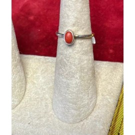 Natural Creations sterling silver stackable ring Size 7 Red Agate
