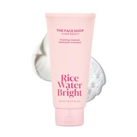The Face Shop The Face Shop Rice Water Bright Foaming Facial Cleanser with Ceramide, Gentle Face Wash for Hydrating & Moisturizing, Vegan Face Cleanser, Makeup Remover, Korean Skin Care for All Skin Types, 300ml
