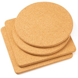 Cork Trivets for Hot Dishes, Pots and Pans, Pot Holders for Kitchen, 8 Inches 4 Pack Hot Pads, Thick Heat Resistant Mats Protect Countertop, Coaster Trivet Home Essentials, Rustic Farmhouse Decor