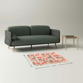 EGGDIOQ Doormats Christmas Reindeer Birds Foxes Custom Print Bathroom Mat Waterproof Fabric Kitchen Entrance Rug, 23.6 x 15.7in