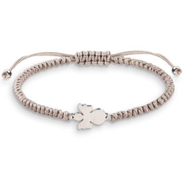 Schutzengel Armband Verstellbar Glücksbringer Armkettchen mit Engel Schutzengelchen Freundschaftsband ，Glücksbringer Talisman für Mädchen & Frauen(Grau)