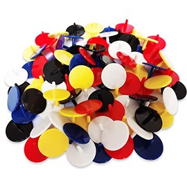 Adhere Golf Ball Marker 100pcs Plastic Position Ball Marker Quarter Size 0.94 inch Flat Golf Ball Marker Mix Colour