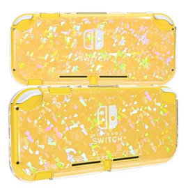 DLseego Clear Glitter Protective Case for Switch Lite Console 2019, Dockable Holographic Laser Crystal Sparkle Colorful Soft & Flexible TPU and Hard PC with Clear Joycon Covers Drop Protection-Scree