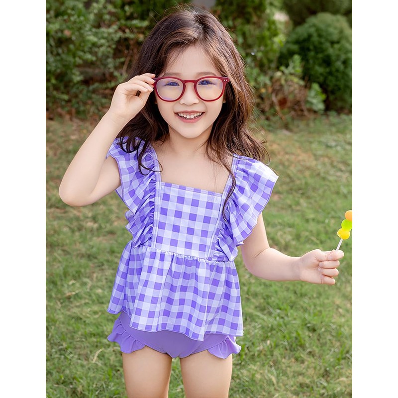 [AILITI] キッズ 水着 女の子 セパレート 3点セット 子供用水着 ノースリーブトップス ショートパンツ フリル