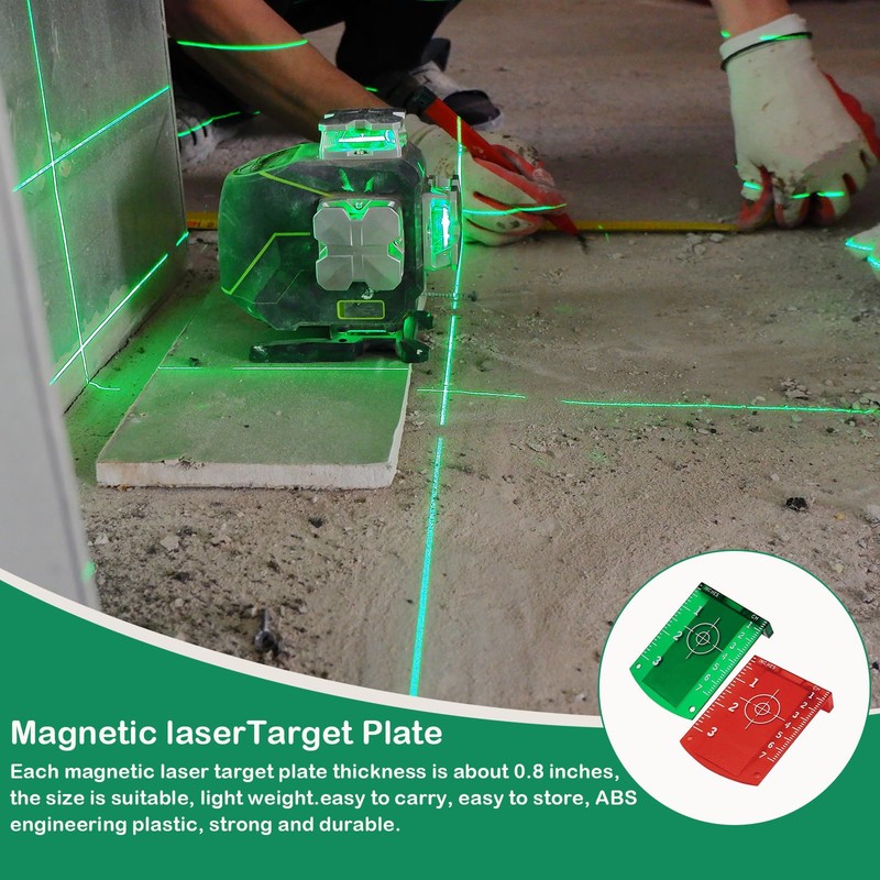 Pack of 2 Laser Target Board, Red, Green Laser Target