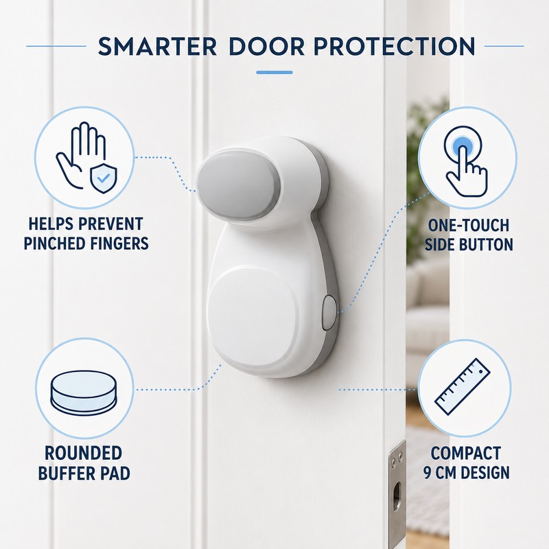 2 Pack Child Safety Door Stopper Anti-Pinch Protector with 3M