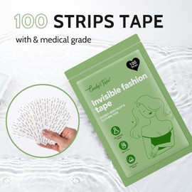 Cindy's Tape 100PCS Double Sided Tape for Clothes 1/2 x 3, Clothing Tape for Clothes Dress Pants, Gentle on Skin Hypoallergenic Body Tape, Invisible Fashion Hemming Tape, No Sew No Iron
