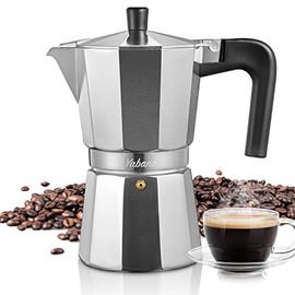 Yabano Stovetop Espresso Maker, 6 Cups Moka Coffee Pot Italian Espresso for Gas or Electric Ceramic Stovetop, Italian Coffee maker for Cappuccino or Latte