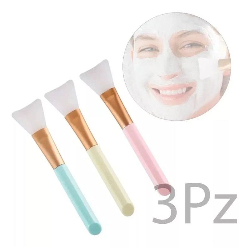 Veraly 3 Pinceles Faciales De Silicona Aplica Mascarillas Cremas