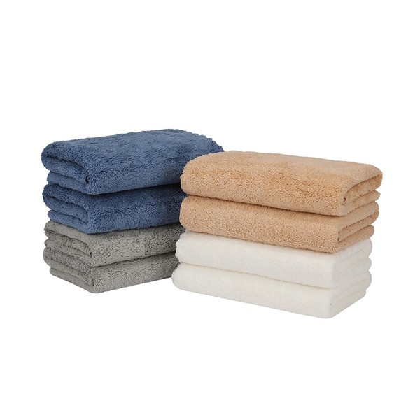 Hair Drying Towels, Set of 8, 5 Times the Water