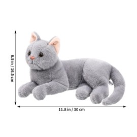 Juguete De Peluche Gato Gris Ruso De Peluche Gatito De Peluche Gato De Juguete para Gato De Peluche Gris Adorable Muñeca De Animales Libra Cachorros Felpa Gelatina Niño Escritorio