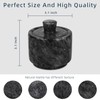 HESHIBI Marble Salt Cellar with Lid, White and Black Stone