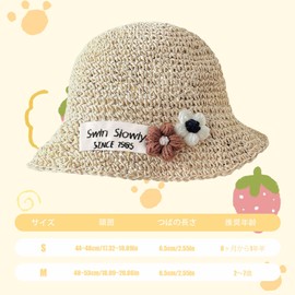Umeloeo Straw Hat, Children, Baby Hat, Cute, Baby Sunshade, Wide Brim, UV Protection, Baby Hat, Bucket Hat, Sun Hat, Sun Protection, UV Protection, Girls, Kids, Newborns, Summer, Travel, Outing, Beach