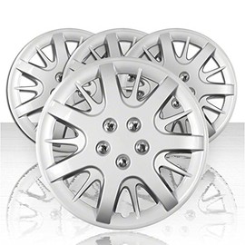 Upgrade Your Auto Set of Four 16' Silver Hubcap Wheel Covers for Chevy Impala 2000-2011 (Push-on)