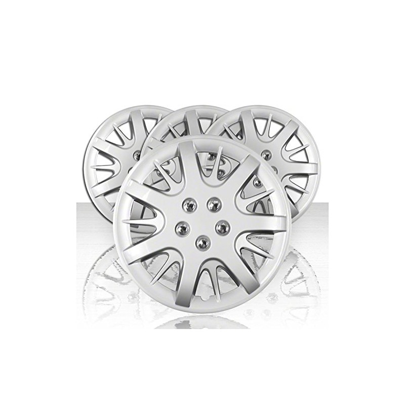 Upgrade Your Auto Set of Four 16' Silver Hubcap Wheel