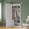 SMARTSTANDARD 60" Bifold Sliding Barn Door Hardware Kit, 5ft Top