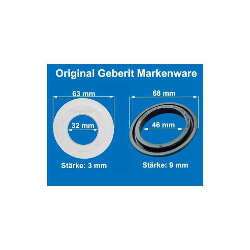 Geberit cistern seal set: jack bell seal and bass seal,