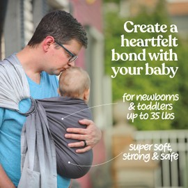 Nalakai Ring Sling Baby Carrier, Soft Linen Baby Sling, Baby Wrap, Comfort, Style, and Giving Back - Carry Your Little One with Love