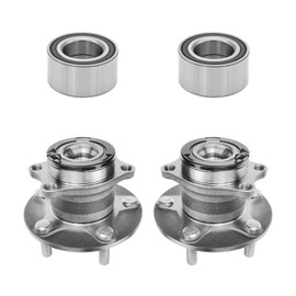 AutoShack Front and Rear Wheel Bearing and Wheel Hub Kit Pair Replacement for 2007-2013 Mitsubishi Outlander 2.4L 3.0L V6 AWD 5-Lug with ABS HUB030400942