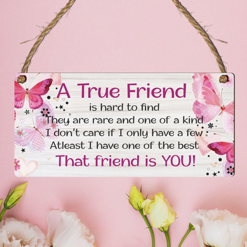 Friendship Plaque - Heartfelt 'True Friend' Quote - Perfect for