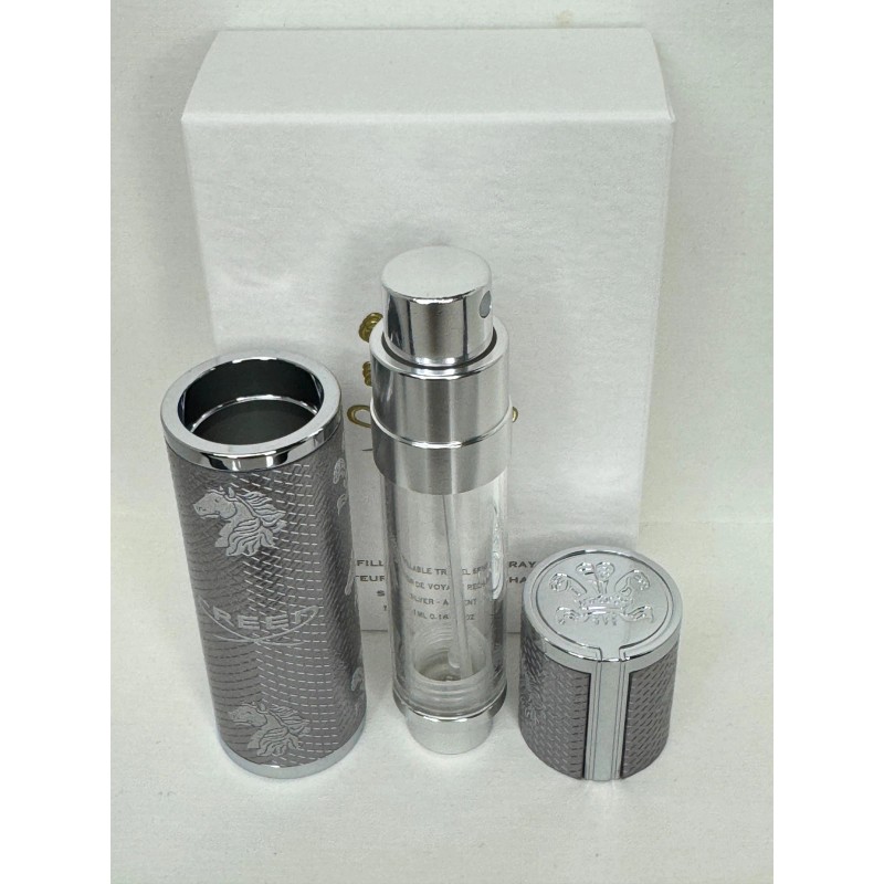 Creed Leather Travel Atomizer SILVER - ARGENT Magnetic Cap 5ml/0.16oz
