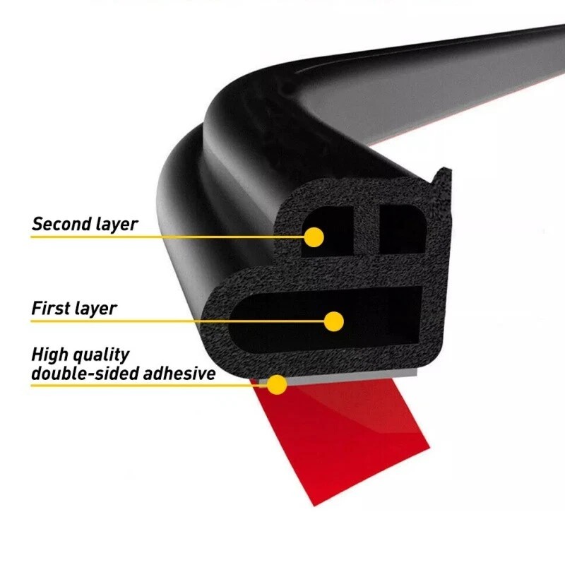 Unbranded 32.8ft Universal Car Weather Stripping Self-Adhesive Auto Door Rubber